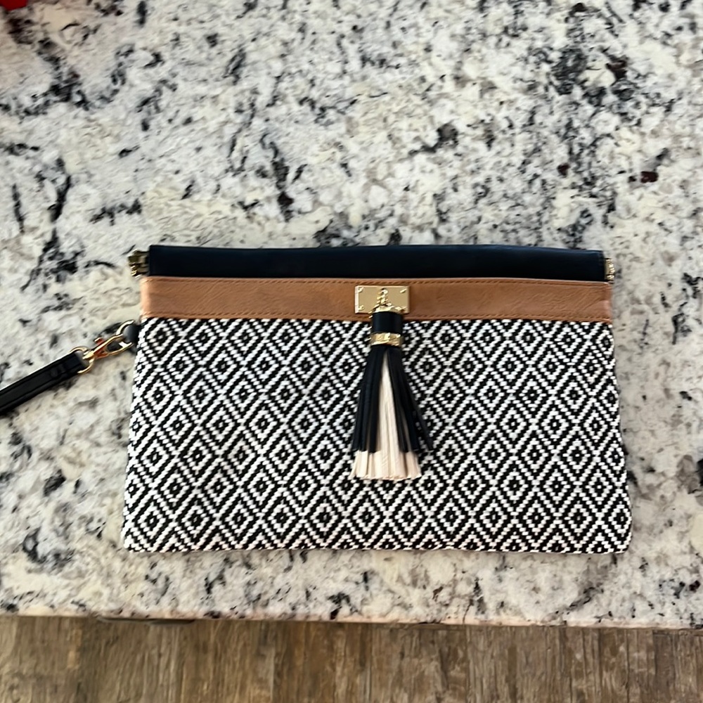 Aldo grey/brown/black clutch (used once)